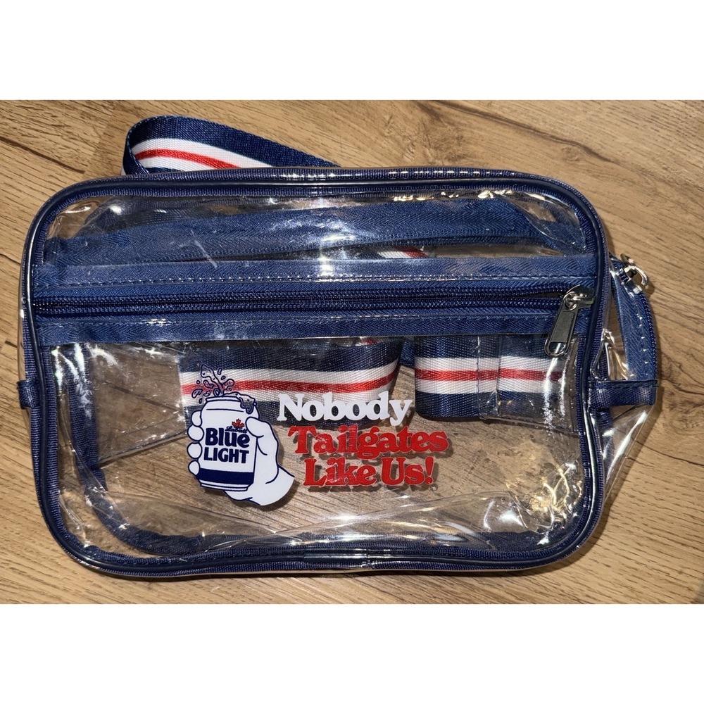 Labatt Blue Light Nobody Tailgates Like Us Buffalo Bills Clear Crossbody Bag